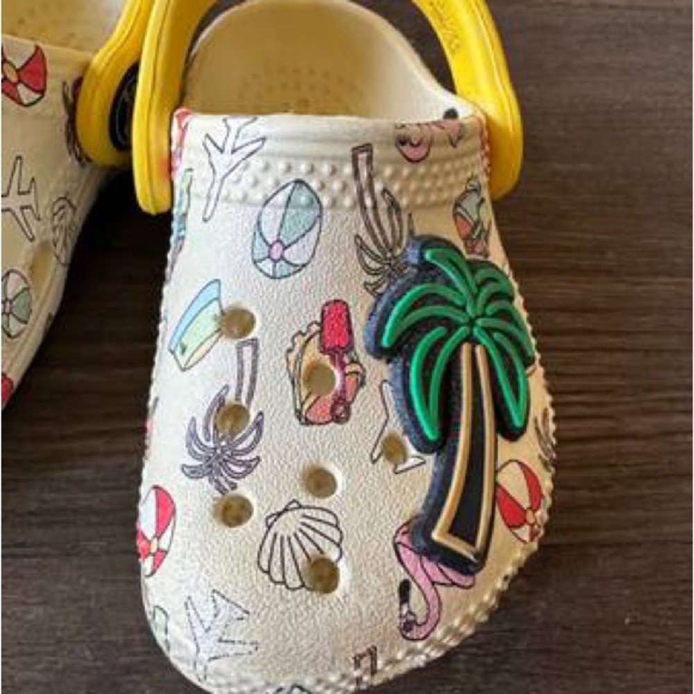 Toddler Crocs- beachy/vacation print clogs